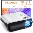 HAPPRUN Proyector, proyector portátil Bluetooth nativo 1080P con pantalla de 100 pulgadas