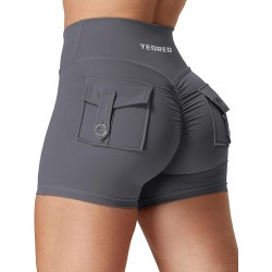 YEOREO Pantalones cortos de entrenamiento con bolsillos