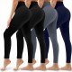 Paquete de 4 leggings para mujer, pantalones de yoga de cintura alta con control del abdomen