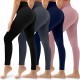 Paquete de 4 leggings para mujer, pantalones de yoga de cintura alta con control del abdomen