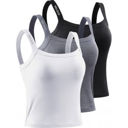 NELEUS Paquete de 3 camisetas deportivas de compresión para mujer con brasier deportivo para correr