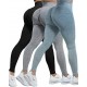CHRLEISURE Conjunto de leggings de entrenamiento de 3 piezas para mujer