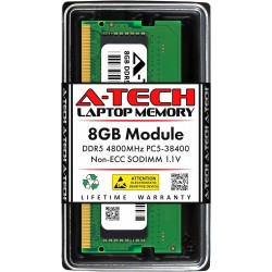 A-Tech 8GB DDR5 4800MHz PC5-38400 CL40 SODIMM 1.1V Non-ECC Unbuffered SO-DIMM