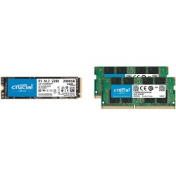 Memory Kit Bundle Crucial 2TB P2 PCIe M.2 SSD y 32GB DDR4