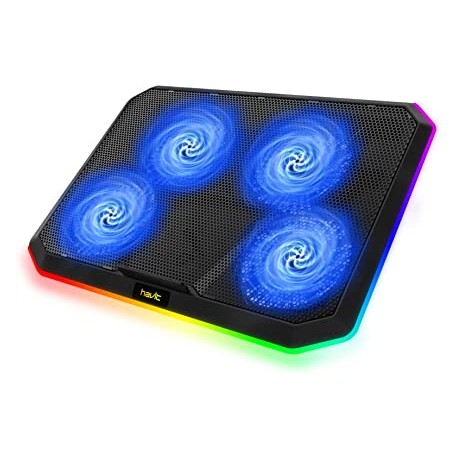 havit Almohadilla de refrigeración para laptop para juegos de 15.6 a 17 pulgadas, enfriador para portátil RGB