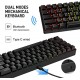 Havit Teclado mecánico inalámbrico del 60% y ratón con cable, Bluetooth 5.1 y tipo C con cable de 68 teclas, teclado para juegos