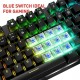 Teclado mecánico y ratón, teclado para juegos con cable Havit, interruptor azul, teclado retroiluminado con arco iris