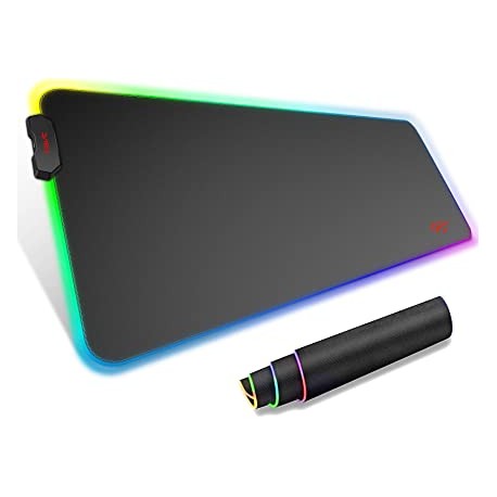 Havit Alfombrilla de ratón RGB para juegos, base de goma suave, antideslizante, para computadora portátil, juegos de PC