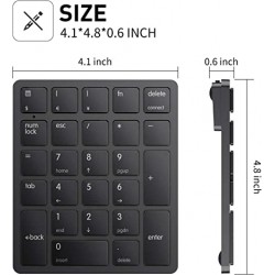 Havit - Bloc numérico inalámbrico USB 26 teclas, mini teclado numérico portátil de contabilidad financiera recargable