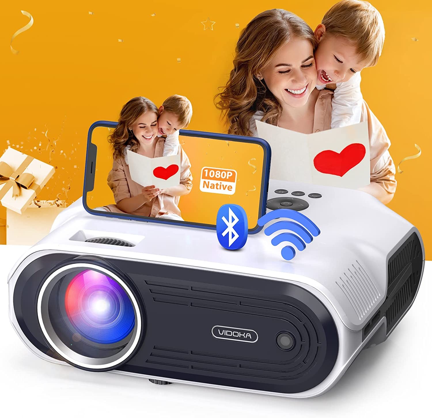 Proyector Bluetooth WiFi 5G, Native1080P HD 13000L Mini proyector