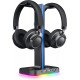 Havit RGB Gaming Headphone Stand Desk Dual Headset Hanger Base with Phone Holder & 2 USB Ports